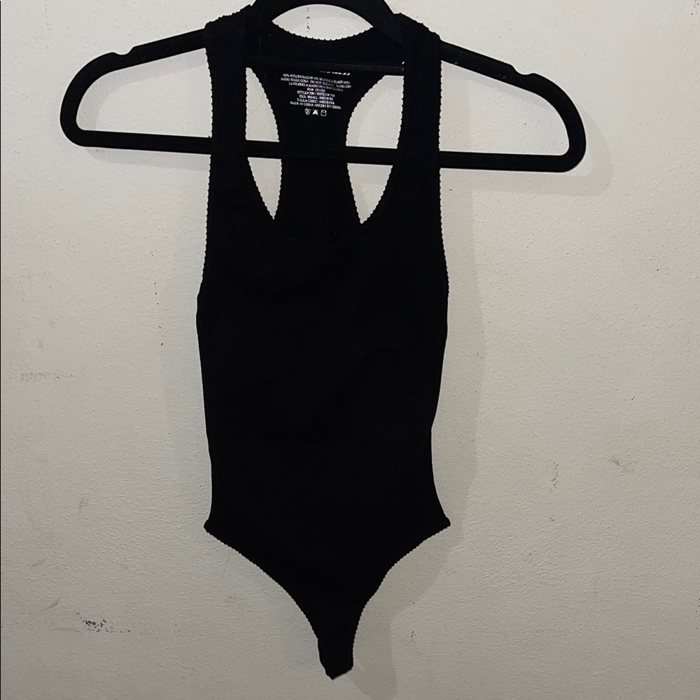 Black Ribbed One Piece